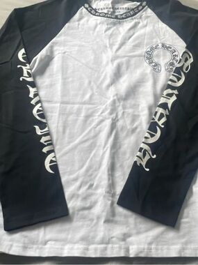 Chrome Hearts Black & White Raglan Long Sleeve Shirt